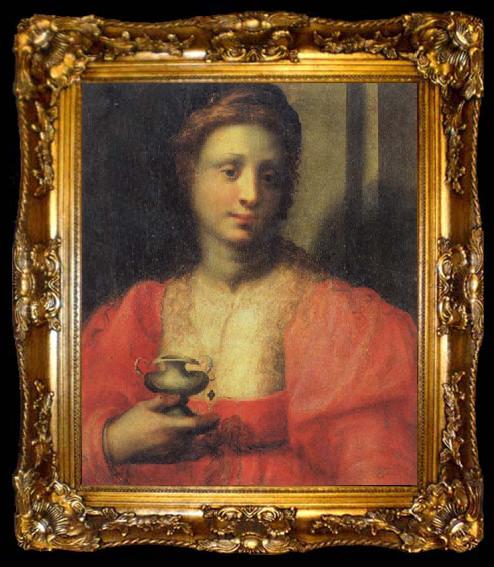 framed  PULIGO, Domenico Portrait of a Woman Dressed as Mary Magdalen, ta009-2